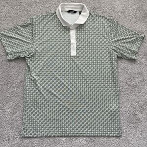 RADMOR Taylor Green Performance Golf Polo Short Sleeve Shirt Mens Large Monogram